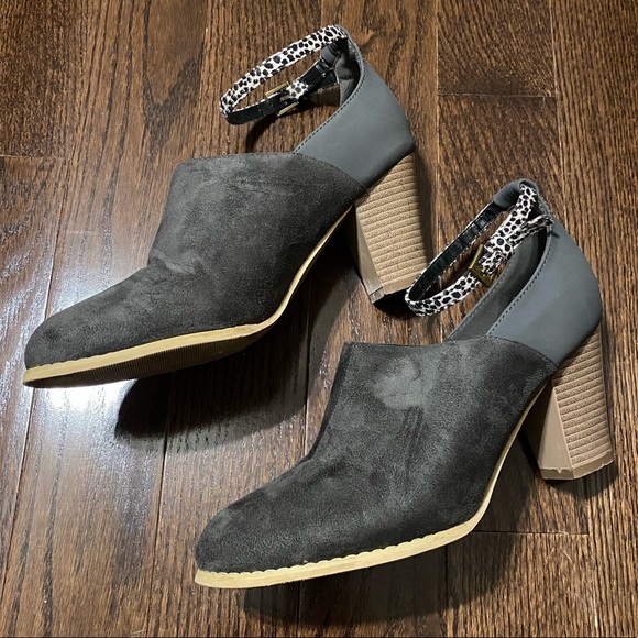 Gray Booties with Ankle Straps - Picture 2 of 8